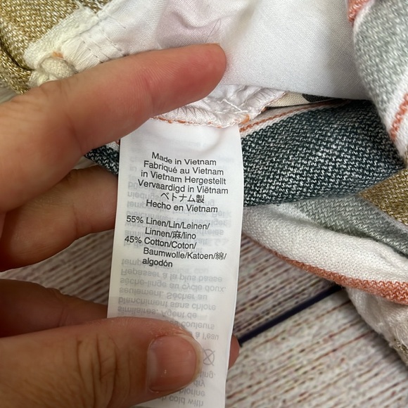 Madewell Tie-Waist Huston Pull-On Crop Pants in Stripe Size Large - Picture 9 of 12